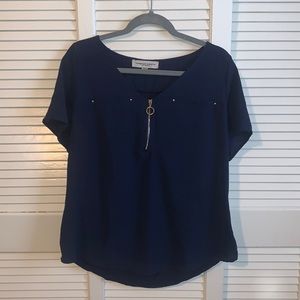 🌈4 FOR $12🌈 Navy Zipper Top